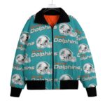 Miami Dolphins Zubaz All-Over Print Unisex Knitted Fleece Lapel Outwear - Image 4