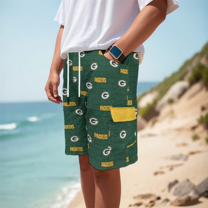 Green Bay Packers All-Over Print Men's Cargo Shorts - Image 2