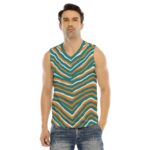 Miami Dolphins Zubaz All-Over Print Men's V-neck Tank Top - Image 3