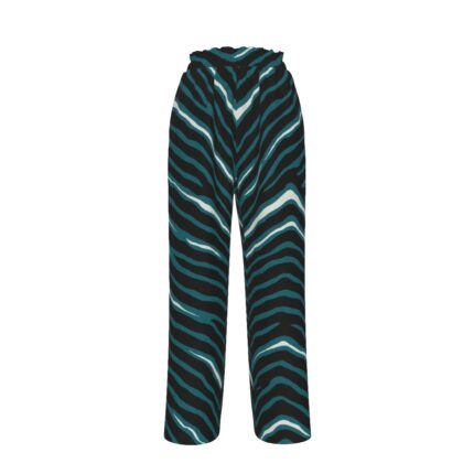 Philadelphia Eagles Zubaz All-Over Print Women's Faux Silk Wide-Leg Pants
