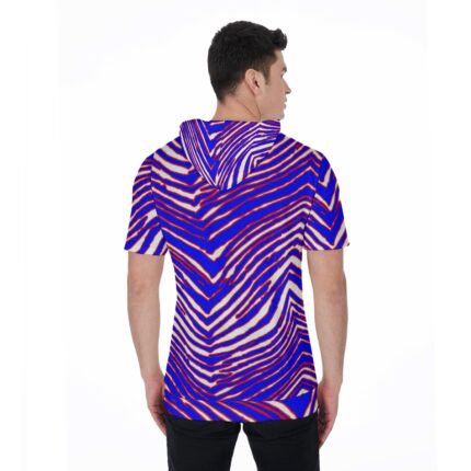 Buffalo Bills Zubaz All-Over Print Men's Short Sleeve Hoodie T-Shirt