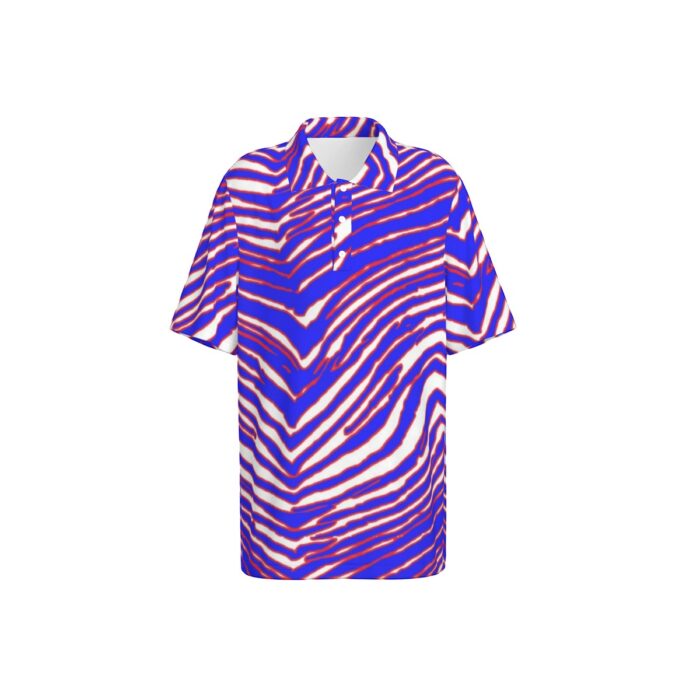 Buffalo Bills Zubaz All-Over Print Teenage Polo Collar Jersey - Image 2