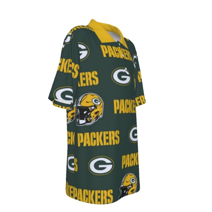 Green Bay Packers All-Over Print Teenage UV Protection POLO Shirt - Image 2