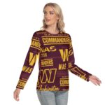 Washington Commanders Women's O-neck Long Sleeve T-shirt - Image 2