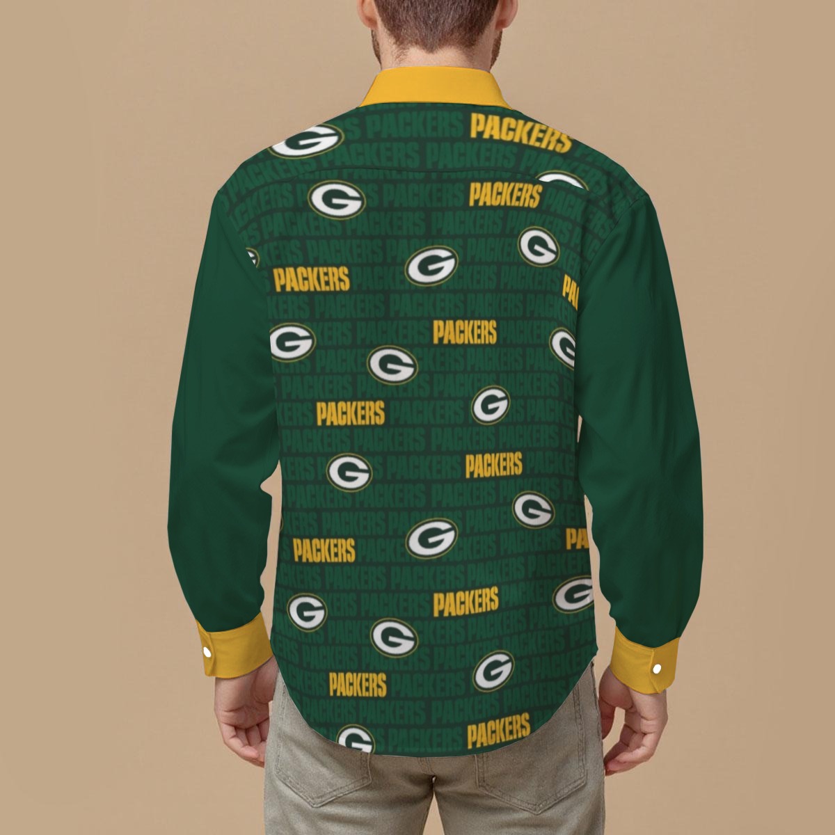 Green Bay Packers Men's Slim Fit Long Sleeve Shirt - Image 2