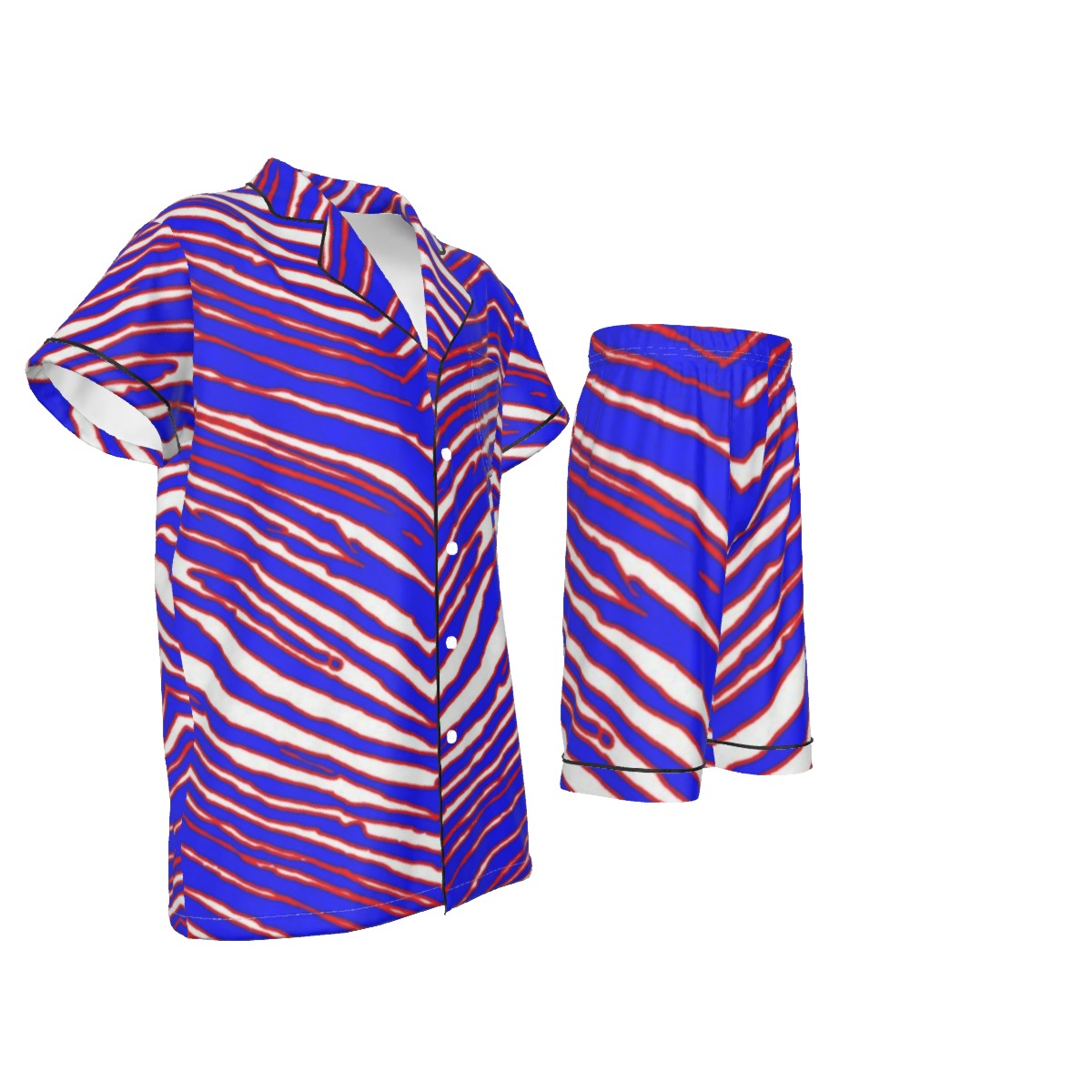 Buffalo Bills Zubaz All-Over Print Kid's Imitation Silk Short Pajamas