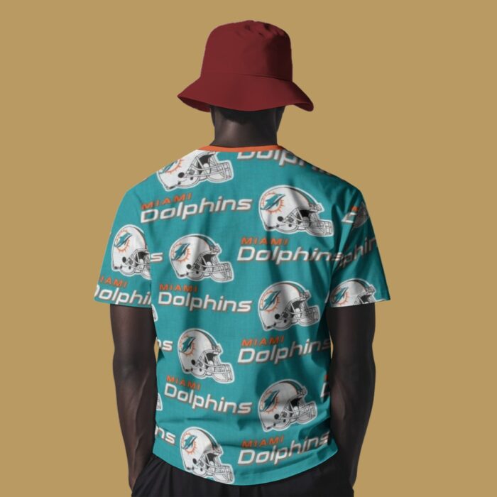 Miami Dolphins Zubaz All-Over Print Men's O-Neck T-Shirt - Image 2