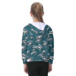 Philadelphia Eagles Zubaz All-Over Print Kid's Zip-up Hoodie With Patch Pocket - Image 2
