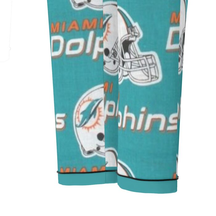 Miami Dolphins Zubaz All-Over Print Women's Long Sleeve Pajama Set With Black Contrast Piping - Image 5