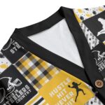 Pittsburgh Steelers Zubaz All-Over Print Unisex V-neck Knitted Fleece Cardigan With Button Closure - Image 2
