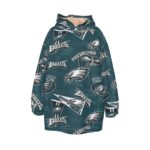 Philadelphia Eagles Zubaz All-Over Print Kid's Sherpa Fleece Hoodie Blanket