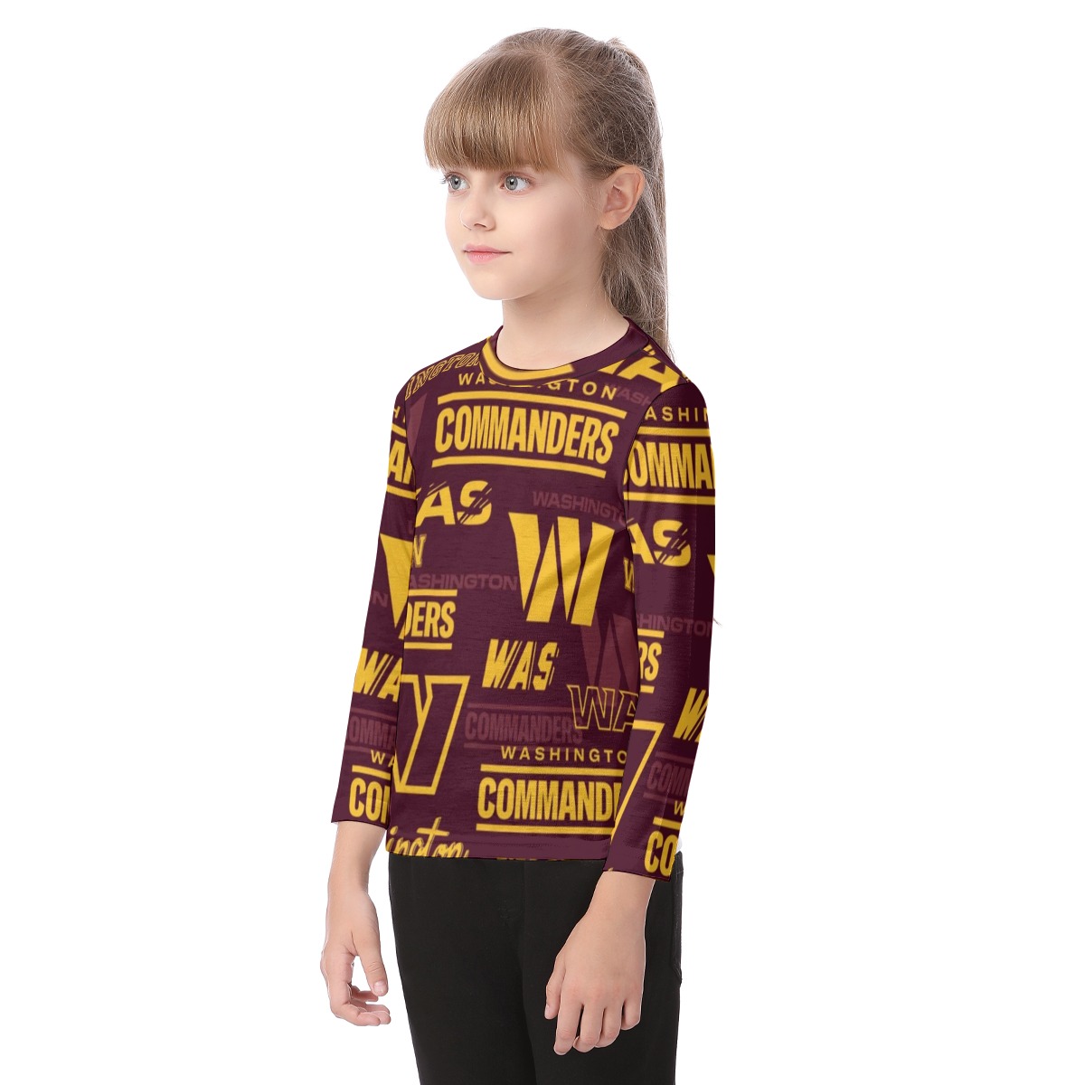 Washington Commanders Kid's O-neck Long Sleeve T-shirt - Image 3