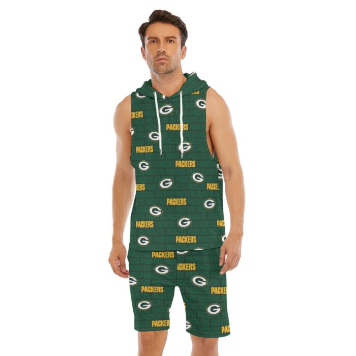Green Bay Packers All-Over Print Men's Sleeveless Vest And Shorts Set - Image 5
