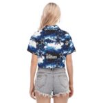 Dallas Cowboys Zubaz All-Over Print Women's Cropped Shirt - Image 4