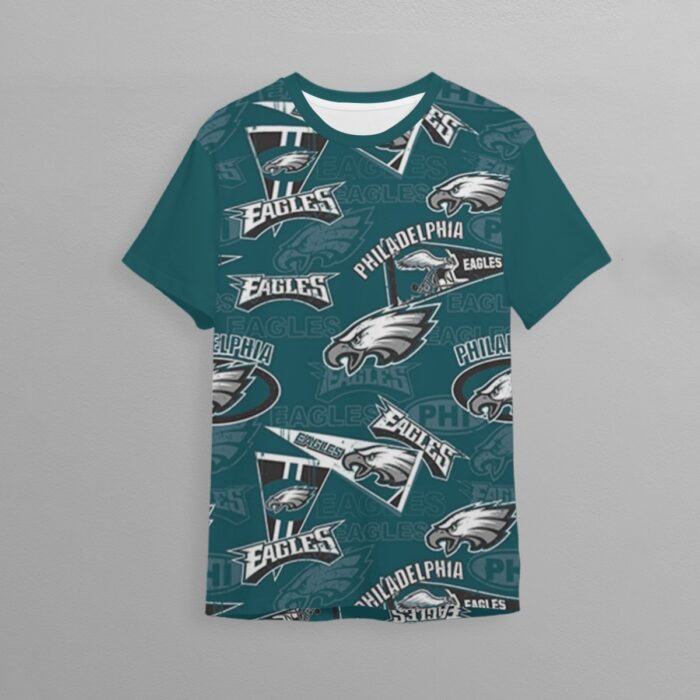 Philadelphia Eagles Zubaz All-Over Print Children's Sports T-Shirt - Image 1