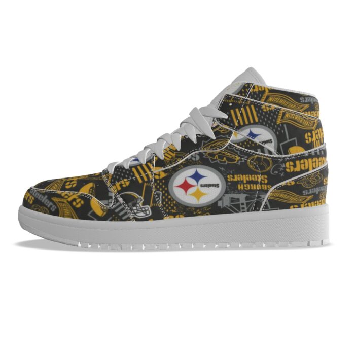 Pittsburgh Steelers Zubaz Women's Synthetic Leather Stitching Shoes - Image 3