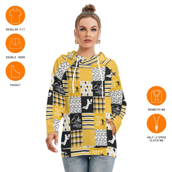 Pittsburgh Steelers Zubaz All-Over Print Women's Hoodie With Double Hood - Image 3
