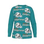 Miami Dolphins Zubaz All-Over Print Men's Long Sleeve T-shirt With Raglan Sleeve - Image 2
