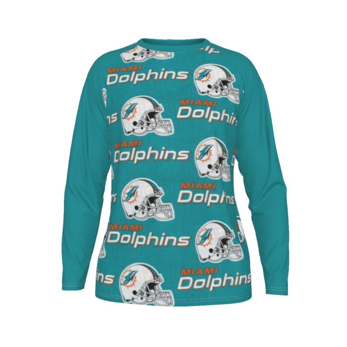 Miami Dolphins Zubaz All-Over Print Men's Long Sleeve T-shirt With Raglan Sleeve - Image 2