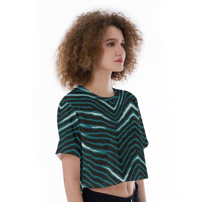 Philadelphia Eagles Zubaz All-Over Print Cropped T-Shirt - Image 2