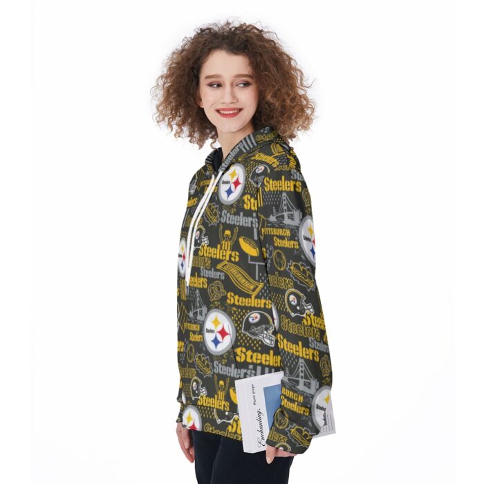 Pittsburgh Steelers Zubaz All-Over Print Women's Pullover Hoodie - Image 4