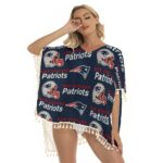 New England Patriots Zubaz All-Over Print Women's Square Fringed Shawl - Image 3