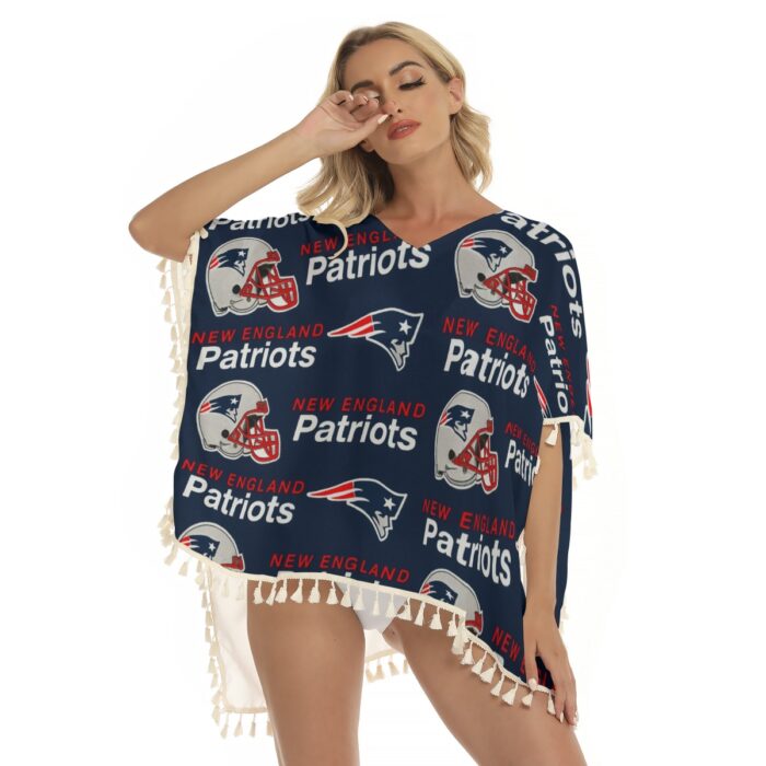 New England Patriots Zubaz All-Over Print Women's Square Fringed Shawl - Image 3