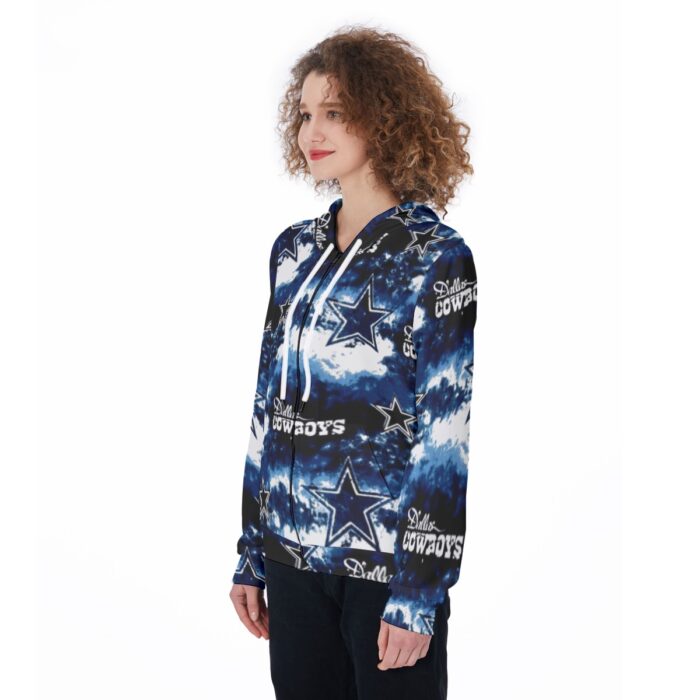 Dallas Cowboys Zubaz All-Over Print Women's Zip Up Hoodie - Image 4