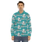 Miami Dolphins Zubaz All-Over Print Men's Lapel Collar Shirt With Concealed Placket - Image 2