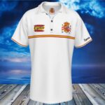 Camiseta polo con escudo y bandera de España – Estilo elegante y orgullo nacional