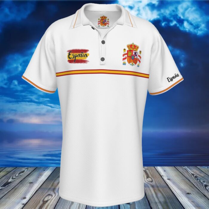 Camiseta polo con escudo y bandera de España – Estilo elegante y orgullo nacional - Image 1