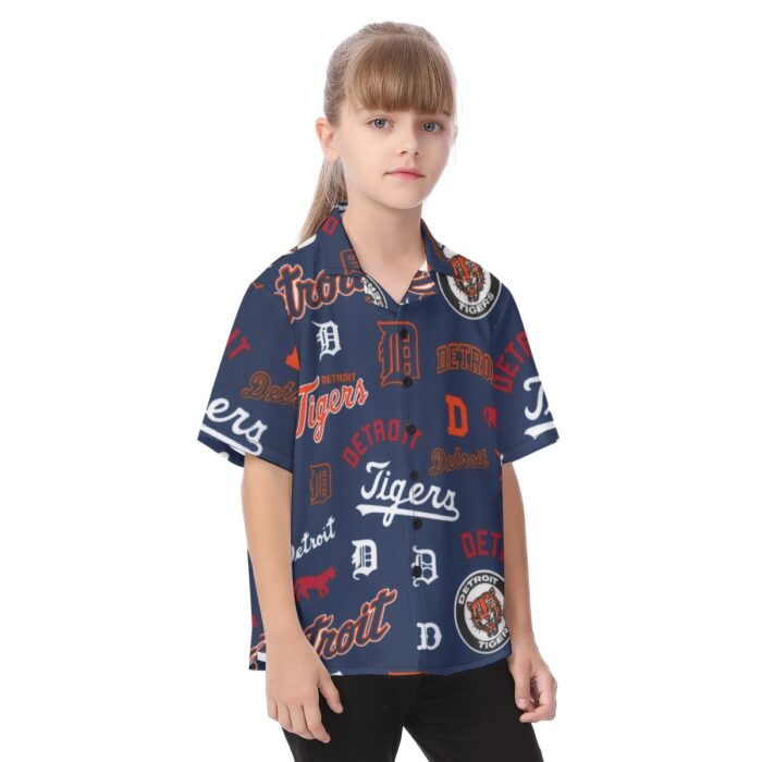 Detroit Tigers Kid's Hawaiian Vacation Shirt - Image 2