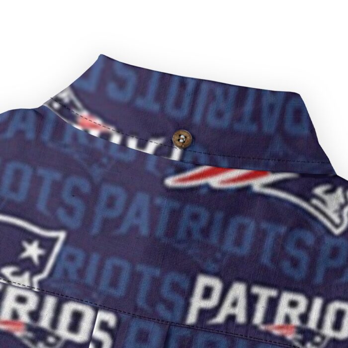 New England Patriots All-Over Print Men's Casual Lapel Long Sleeve Shirt|125GSM Cotton - Image 5