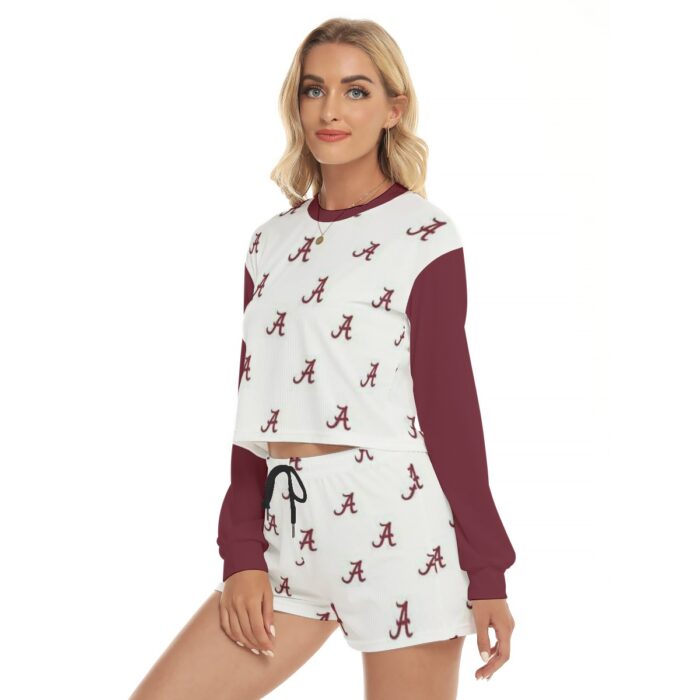 Alabama Crimson Tide Women's Short Sweatshirt And Pants Suit - Image 2