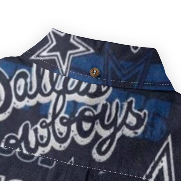 Dallas Cowboys Zubaz All-Over Print Men's Casual Lapel Long Sleeve Shirt|125GSM Cotton - Image 4