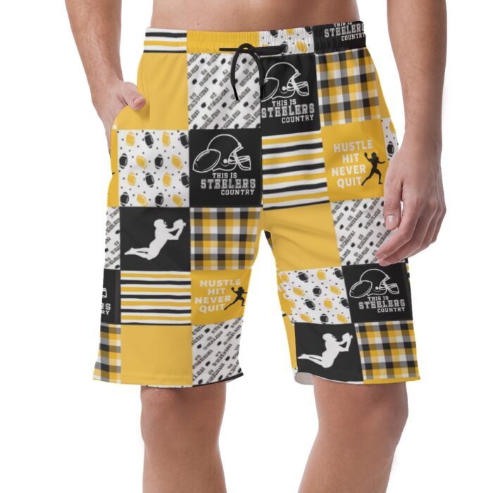 Pittsburgh Steelers Zubaz All-Over Print Men's Casual Shorts - Image 4