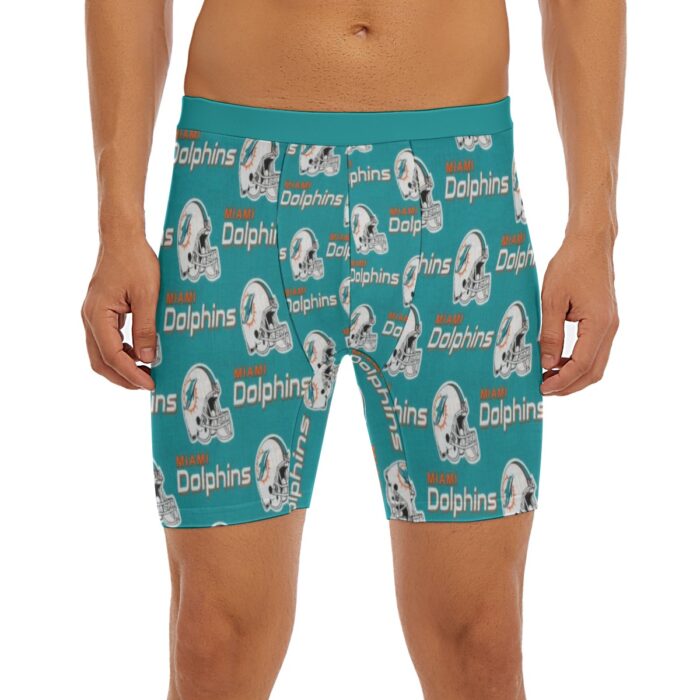 Miami Dolphins Zubaz All-Over Print Men's Long Boxer Briefs - Image 5