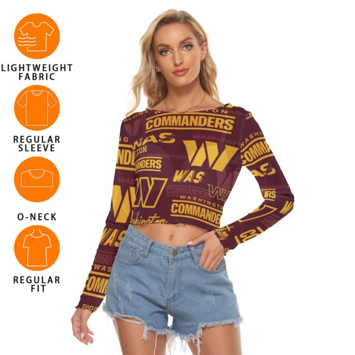 Washington Commanders Women's Mesh Long Sleeves T-shirt - Image 5