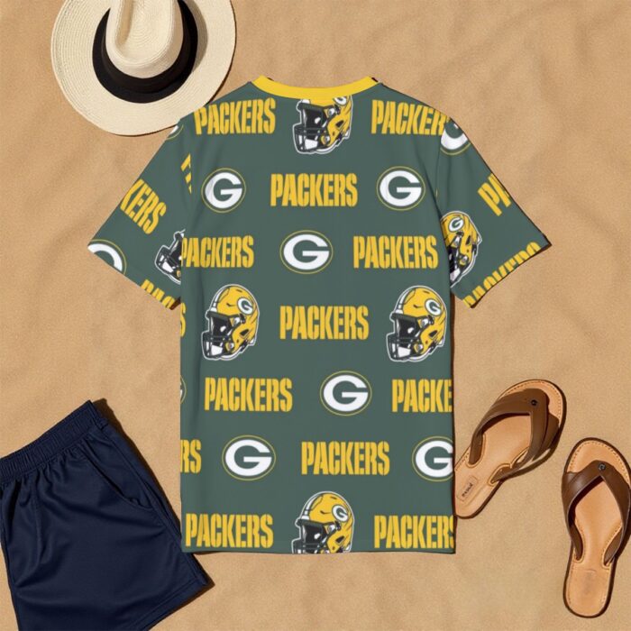 Green Bay Packers All-Over Print Men's O-Neck T-Shirt | 190GSM Cotton - Image 1
