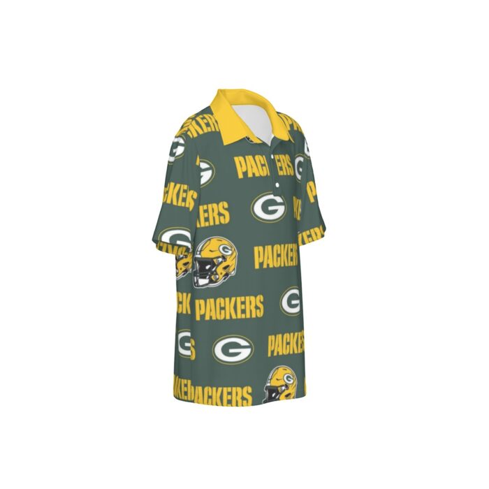 Green Bay Packers All-Over Print Teenage Polo Collar Jersey |210GSM - Image 2