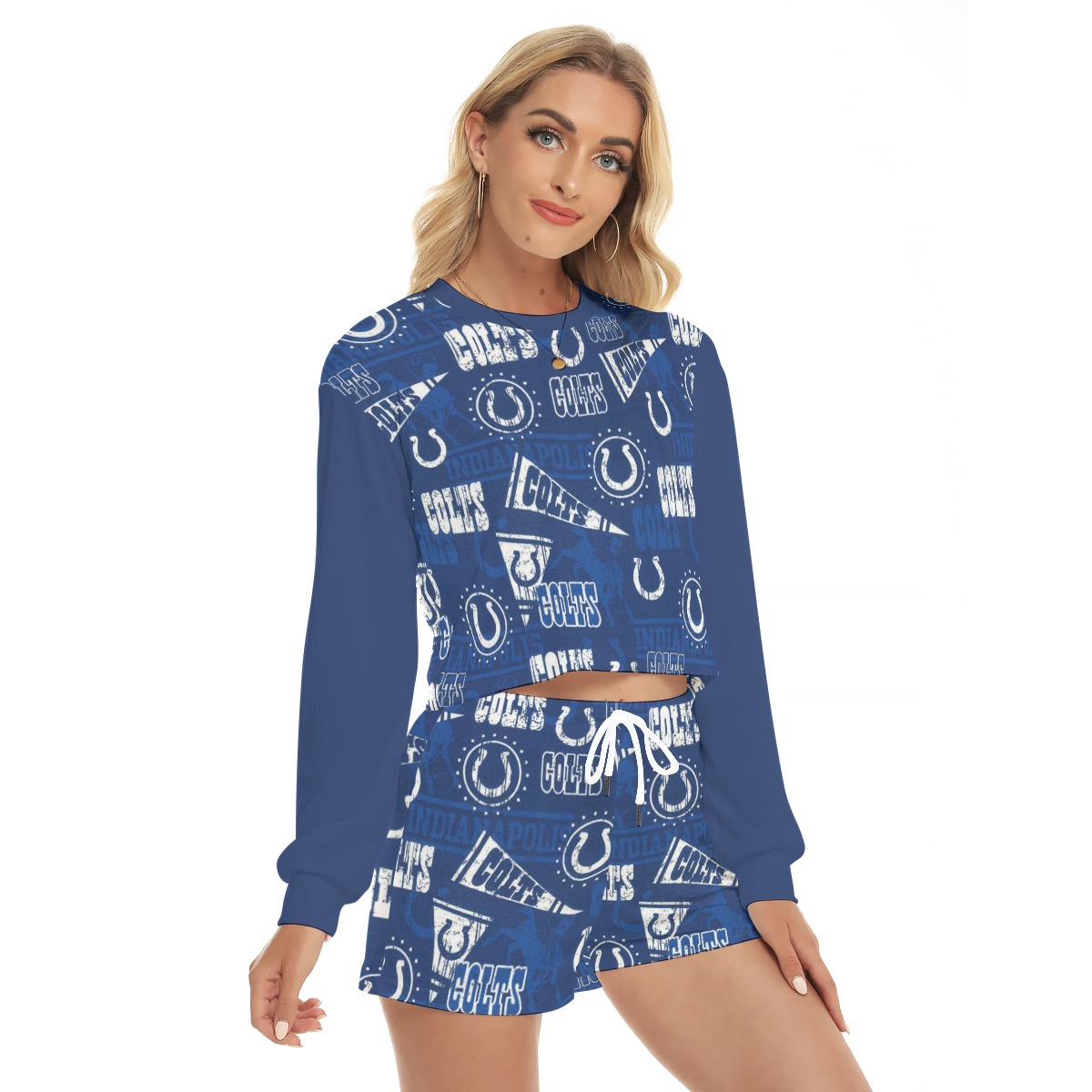 Indianapolis Colts Women's Short Sweatshirt And Pants Suit
