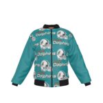 Miami Dolphins Zubaz All-Over Print Men's Bomber Jacket With Sleeve Pocket - Image 2