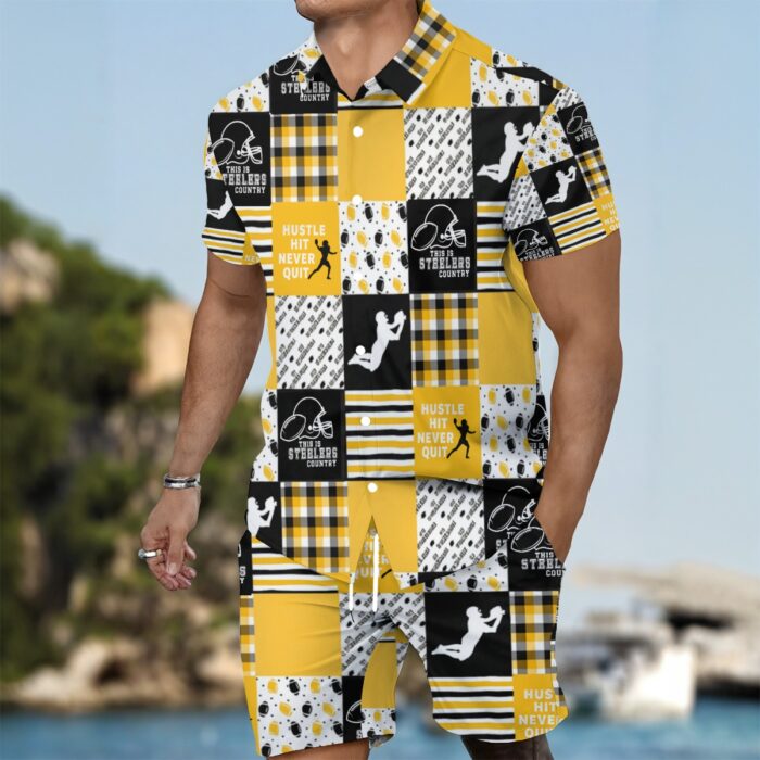 Pittsburgh Steelers All-Over Print Men's Summer Shirt Set - Image 1