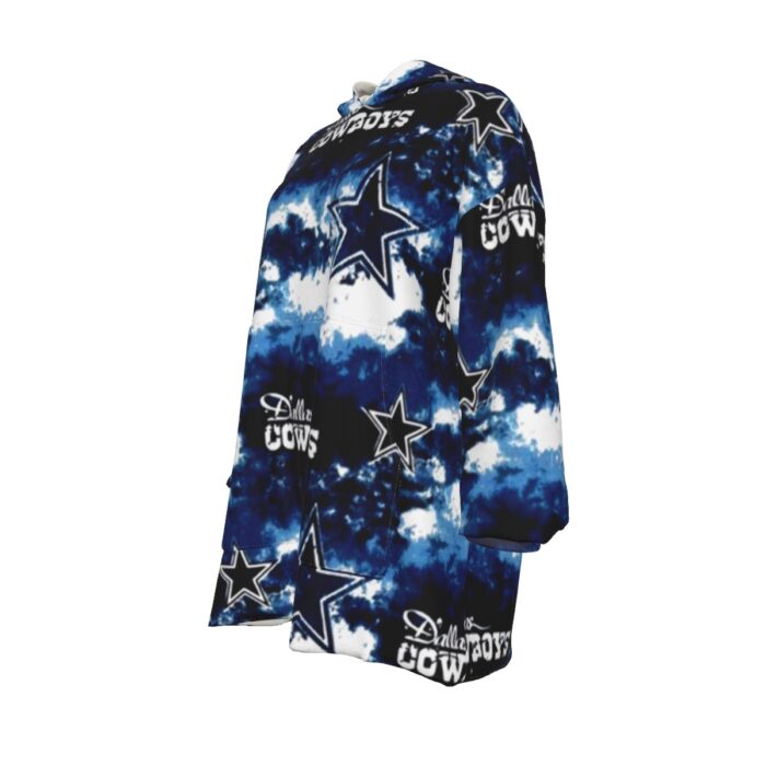 Dallas Cowboys Zubaz All-Over Print Women's Sherpa Fleece Hoodie Blanket - Image 2