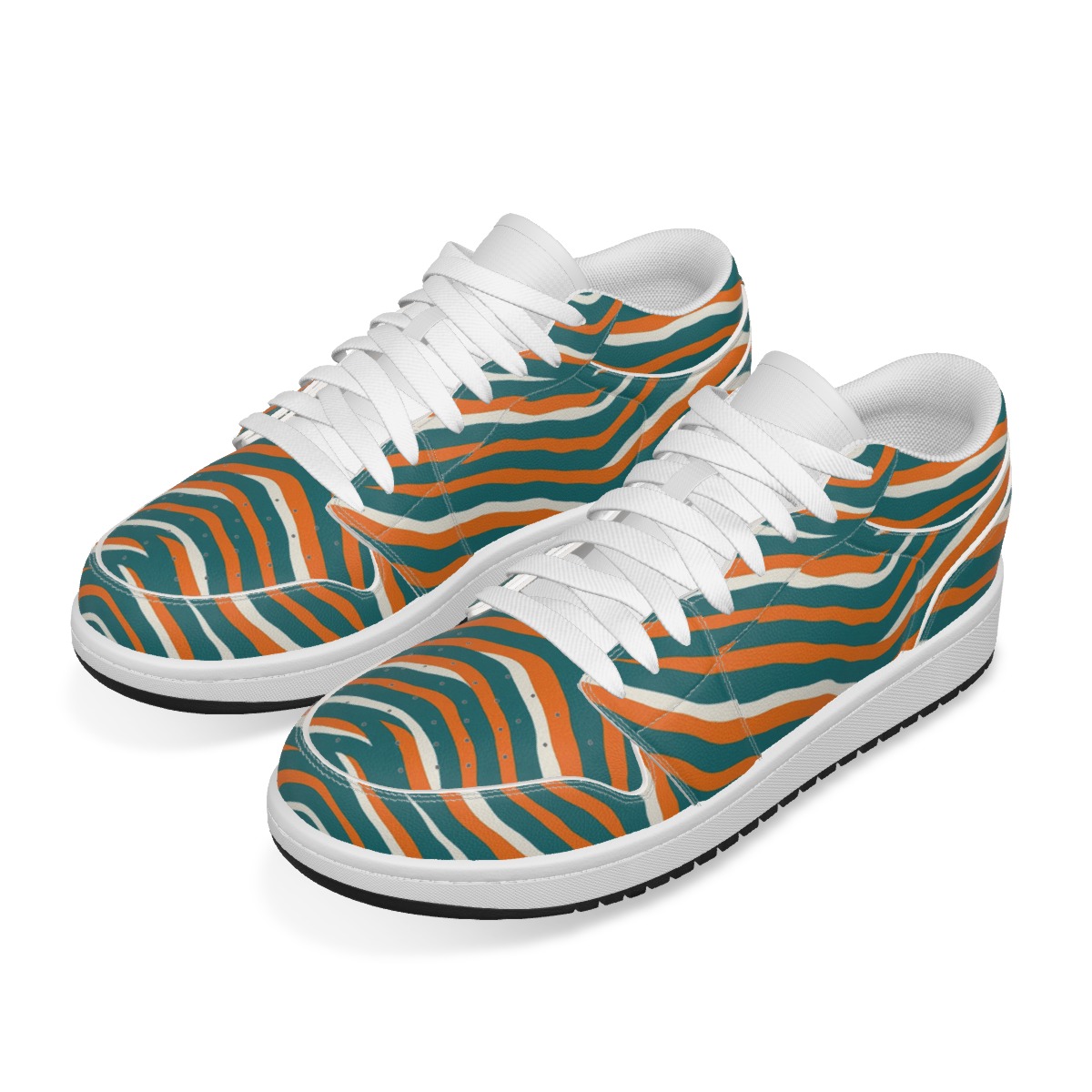 Miami Dolphins Zubaz Men's Low State Leather Stitching Shoes - Image 4