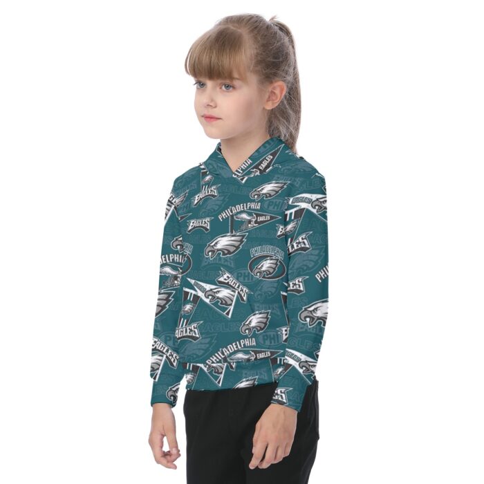 Philadelphia Eagles Zubaz All-Over Print Kid's Heavy Fleece Hoodie - Image 3