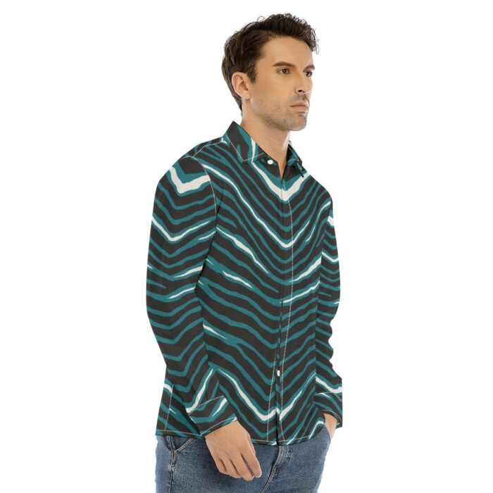 Philadelphia Eagles Zubaz All-Over Print Men's Lapel Collar Shirt With Concealed Placket - Image 2
