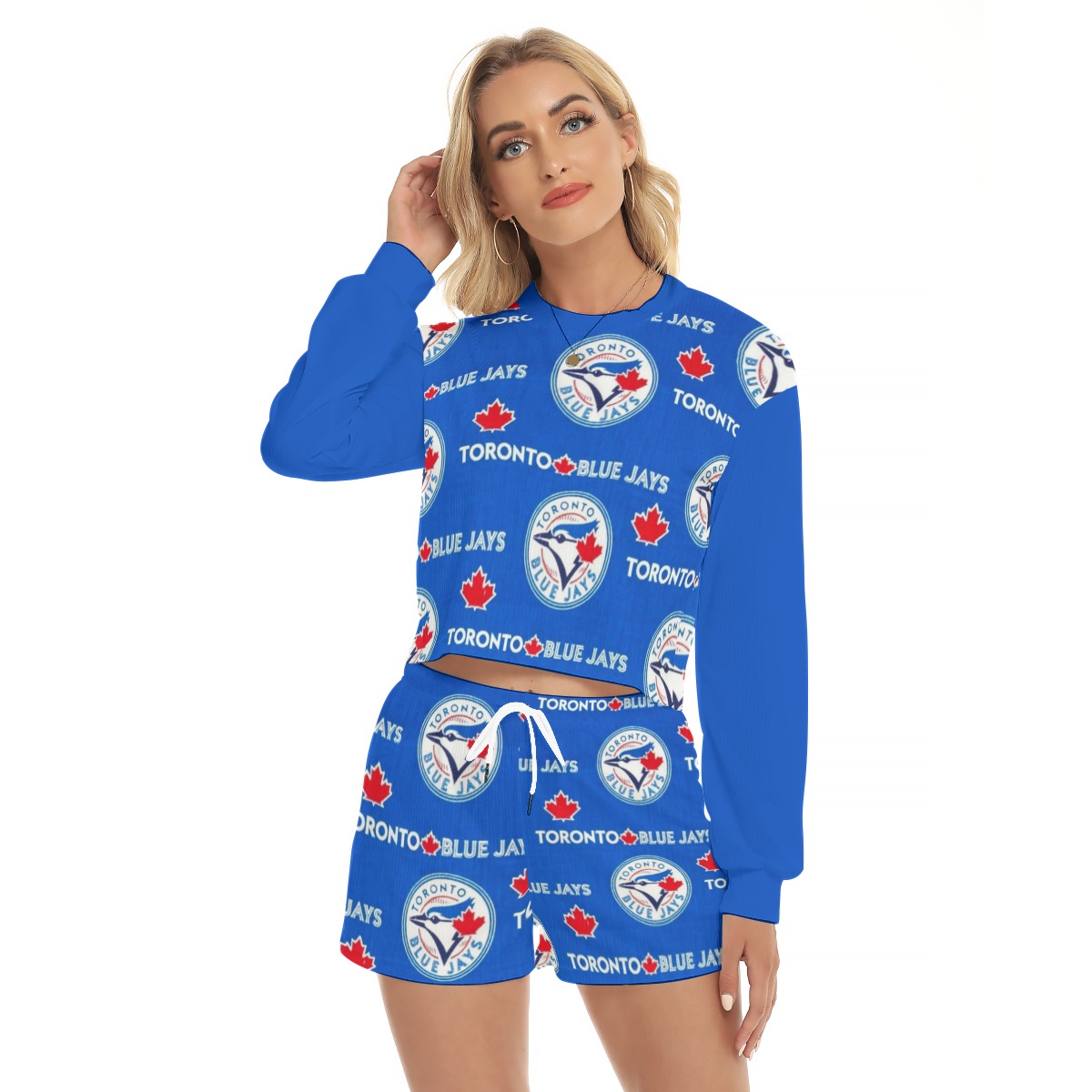 Toronto Blue Jays Women's Short Sweatshirt And Pants Suit