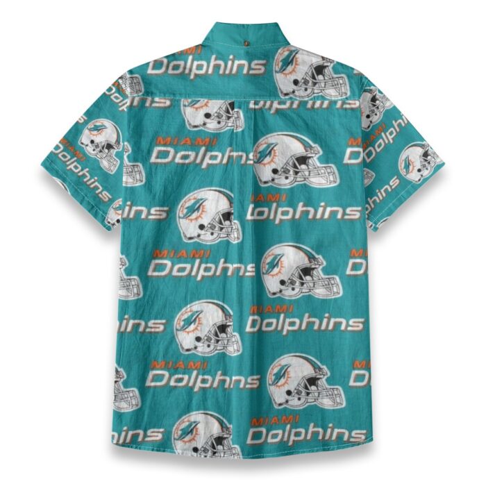 Miami Dolphins Zubaz All-Over Print Men's Breathable Cotton Shirt|125GSM - Image 3