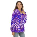 Buffalo Bills Zubaz All-Over Print Women's Borg Fleece Hoodie With Half Zip - Image 2